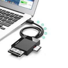 Ugreen USB 3.0 SD / micro SD / CF / MS bralnik pomnilniških kartic črn (30231)