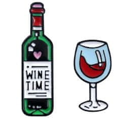 Northix Emajlirana igla - steklenica za vino in kozarec za vino 