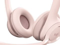 Logitech H390 slušalke, USB, roza (981-001281)