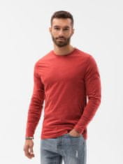 OMBRE Moška osnovna majica z dolgimi rokavi Konrad rdeča XL