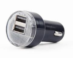 Gembird 2x USB avtomobilski polnilec 2,1A, črn