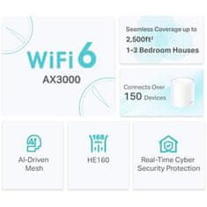 TP-Link AX3000 Smart Home Mesh WiFi6 sistem Deco X50 (2 paketa)