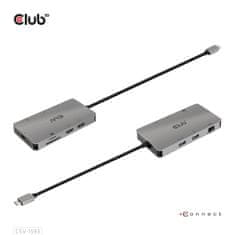 Club 3D CSV-1593 priključna postaja, 8v1, USB-C, PD 100 W