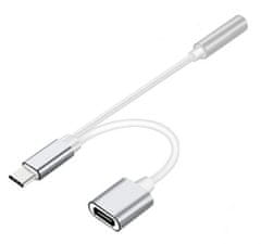 aptel Adapter USB-C (M) / USB-C (F) + mini Jack 3.5