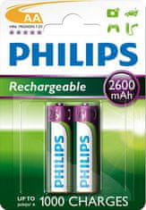 Philips akumulatorske baterije AA 2600mAh, NiMH - 2 kosa