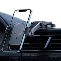 Joyroom avtomobilski magnetni nosilec brezžični induktivni qi polnilec 15W (magsafe združljiv za iphone) za armaturno ploščo (jr-zs295)