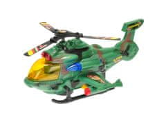 Mikro Trading Vojaški helikopter 26 cm na baterije s svetlobo in zvokom