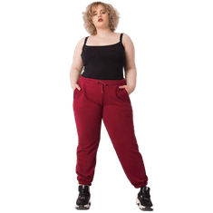 BASIC FEEL GOOD Ženske Plus velikost hlače z žepi Ainhoa burgundska RV-DR-6331.86_366484 XL