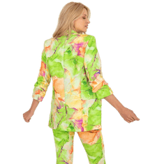 ITALY MODA Ženska jakna s 3/4 rokavi z vzorcem SHORA svetlo zelena DHJ-MA-7684A-1.22X_387298 XL