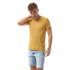 OMBRE Moška enobarvna majica NORRIS mustard MDN23845 L