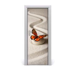 tulup.si Nalepka na vratih Zen kamen in metulj 75x205 cm