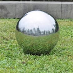 Greatstore Vrtna fontana krogla z LED lučkami nerjaveče jeklo 20 cm