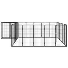 Greatstore Pasja ograda s 26 paneli črna 50x100 cm prašno barvano jeklo