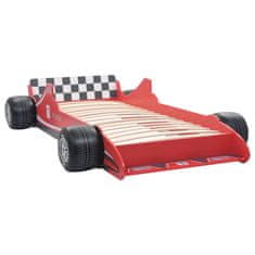 Greatstore Otroška postelja dirkalni avtomobil 90x200 cm rdeča