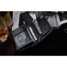 ZAGATTO Moška usnjena denarnica z žepom na zadrgo ZG-001-BAR