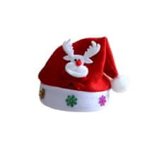 Northix Božičkova kapa z utripajočim motivom - jelenček Rudolph z rdečim nosom 