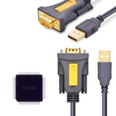 Ugreen CR104 kabel USB / DB9 RS-232 1.5m, siva