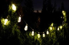 LUMILED Solarna vrtna svetilka LED Girlanda HELIC 20x dekoracijska žarnica LED A60 3000K Toplo bela