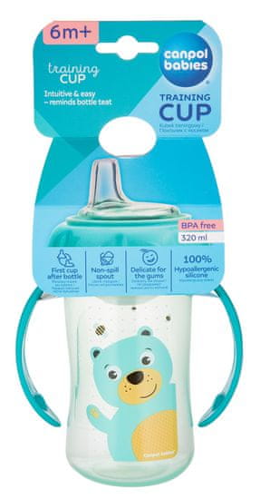 Canpol babies otroška steklenička s silikonskim pitnikom Cute Animals