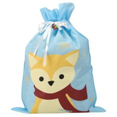 Chomik Božična darilna vrečka modra lisica 50x70 cm