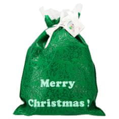 Chomik Božična darilna vrečka zelene barve "Vesel božič" 30x45 cm