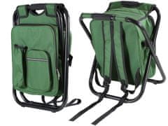 Volino Zložljiv stol in nahrbtnik s termo torbo Camping 3v1 - zelen