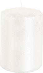 Cilinder za svečo z motivom žice Contours 70x100 mm - kovinsko bela
