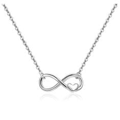 Beneto Elegantna srebrna ogrlica Infinity AGS1536/47