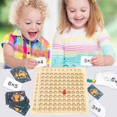 Shopdbest Lesena igra za učenje množenja: POŠTEVANKA, 22,5x22,5 cm, za samostojno ali v skupinsko igro, kakovostna
