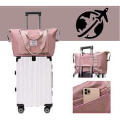 Sofistar Zložljiva potovalna torba - vodoodporna, roza