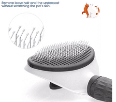 Mormark Inovativna krtača za hišne ljubljenčke, Krtača za pse in mačke, Samočistilna krtača, Nega dlake (Siva) | PETBRUSHY