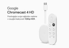 Google CHROMECAST 4 HD multimedijski center, Full HD, Google TV + Assistant, daljinec, glasovno upravljanje