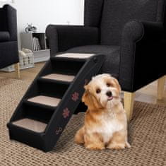 Greatstore Zložljive stopnice za pse črne 62x40x49,5 cm