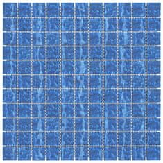Vidaxl Mozaik ploščice 11 kosov modre 30x30 cm steklo