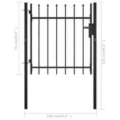 Vidaxl Vrata za ograjo koničasta 100x75 cm
