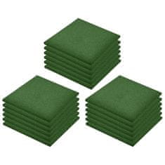 Greatstore Zaščitne plošče 18 kosov guma 50x50x3 cm zelene