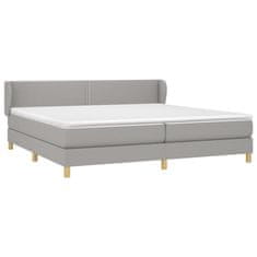 Greatstore Box spring postelja z vzmetnico svetlo siva 200x200 cm blago