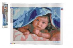 SMT Creatoys Diamantna slika Otrok pod odejo 40x30cm z dodatki v blistru