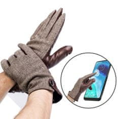 Rovicky Izolirane moške rokavice iz naravne ovčje kože in blaga - XL