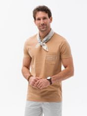 OMBRE Moška majica s potiskom Kelneruk svetlo rjava XL