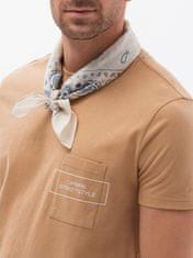 OMBRE Moška majica s potiskom Kelneruk svetlo rjava XL