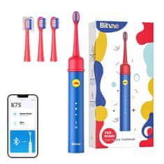 Bitvae Sonična zobna ščetka za otroke z aplikacijo in setom nastavkov BVK7S (modra)