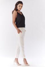 Awama Elegantne ženske hlače Brakane A186 ekru XL