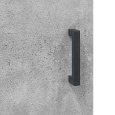 Vidaxl Visoka komoda betonsko siva 69,5x34x180 cm inženirski les
