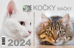 Koledar 2024 Mačke, namizni, tedenski, 225 x 150 mm