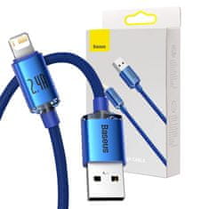 BASEUS Kabel USB-Lightning Crystal Shine, 2,4 A, 1,2 m (modri)