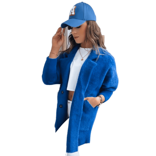 Dstreet Ženski plašč iz alpake RITA II modre barve ny0627