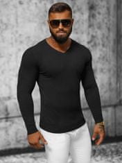 Ozonee Klasični moški pulover Mycket črna XL