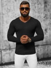Ozonee Klasični moški pulover Mycket črna XL