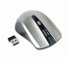 Gembird Miška MUSW-4B-04-BG, črno-siva, brezžična, USB nano sprejemnik